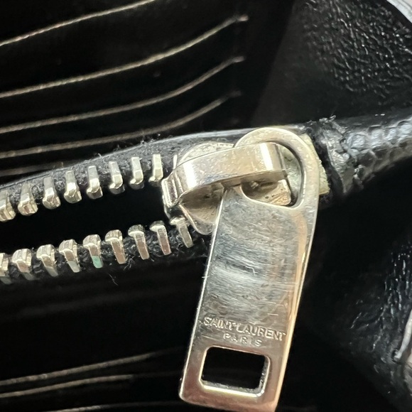 sold-YSL wallet on chain black and silver in size large - Picture 5 of 13